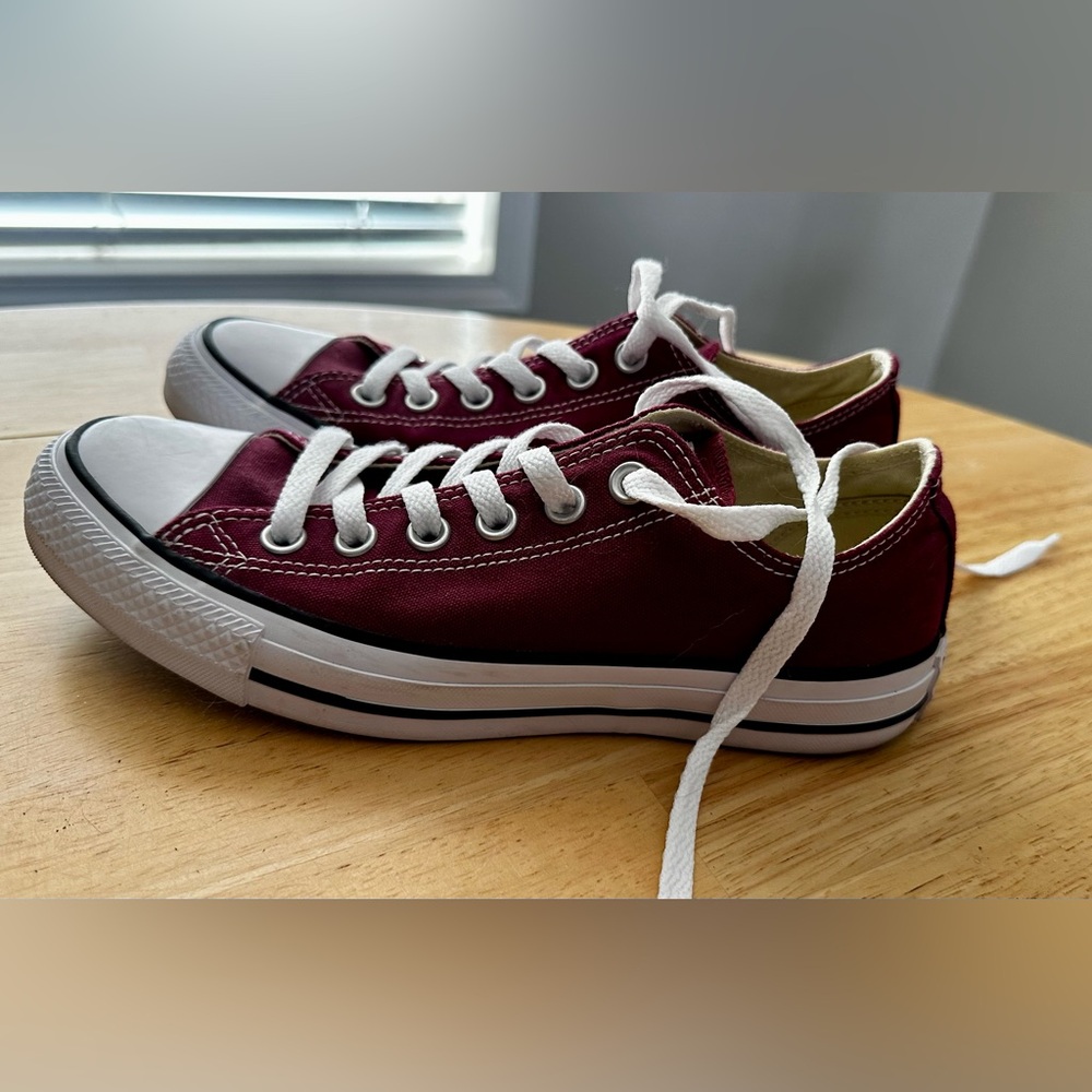 Converse Maroon All Star Canvas Low Top Shoes